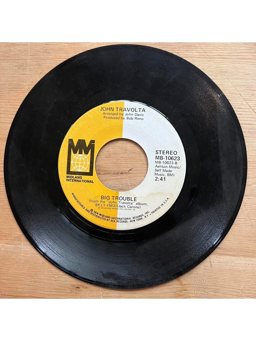 John Travolta - Big Trouble/Let her In 45rpm VG+ R14